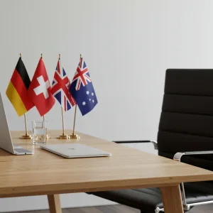 Germany, Switzerland, UK, Australia flags Germany, Switzerland, UK, Australia flags